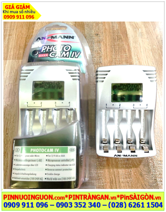 Ansman PhotoCam IV; Máy sạc pin AA-AAA Ansman PhotoCam IV _có màn hình LCD_Sạc 2-4 pin AA-AAA